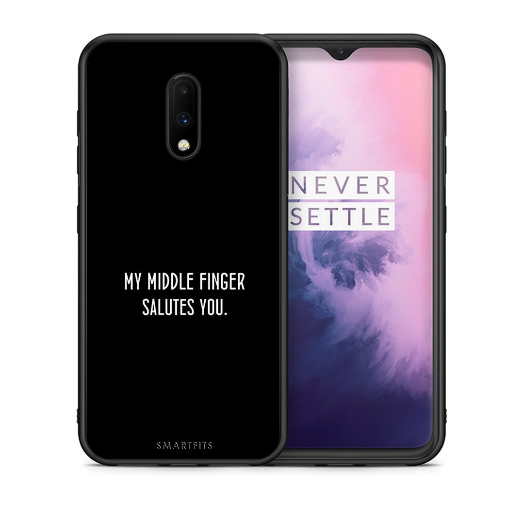 Θήκη OnePlus 7 Salute από τη Smartfits με σχέδιο στο πίσω μέρος και μαύρο περίβλημα | OnePlus 7 Salute case with colorful back and black bezels