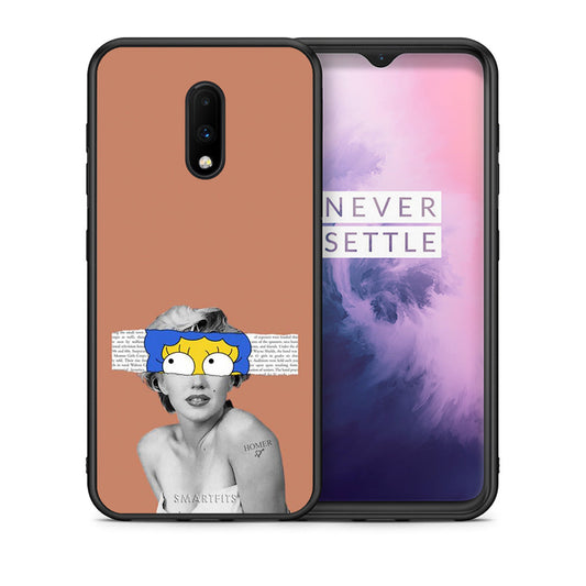 Θήκη OnePlus 7 Sim Merilyn από τη Smartfits με σχέδιο στο πίσω μέρος και μαύρο περίβλημα | OnePlus 7 Sim Merilyn case with colorful back and black bezels
