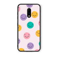 Thumbnail for OnePlus 7 Smiley Faces θήκη από τη Smartfits με σχέδιο στο πίσω μέρος και μαύρο περίβλημα | Smartphone case with colorful back and black bezels by Smartfits