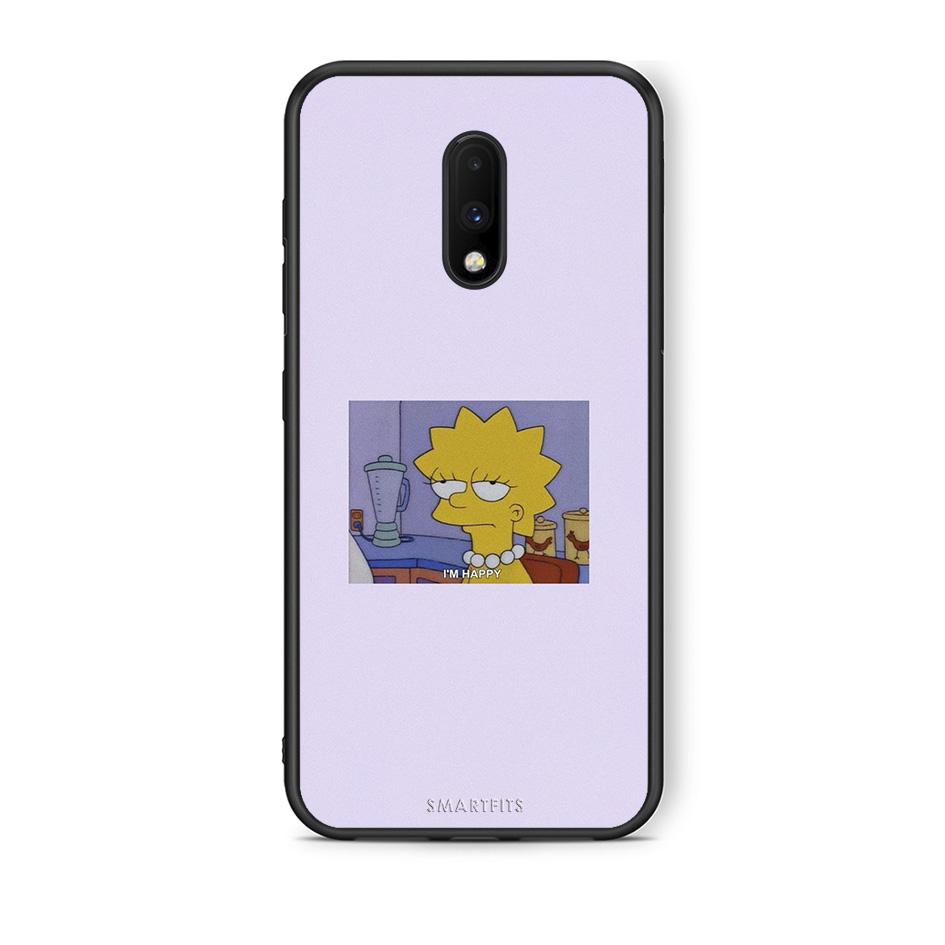 OnePlus 7 So Happy θήκη από τη Smartfits με σχέδιο στο πίσω μέρος και μαύρο περίβλημα | Smartphone case with colorful back and black bezels by Smartfits