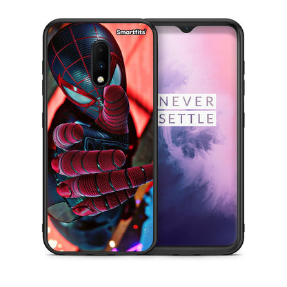 Θήκη OnePlus 7 Spider Hand από τη Smartfits με σχέδιο στο πίσω μέρος και μαύρο περίβλημα | OnePlus 7 Spider Hand case with colorful back and black bezels