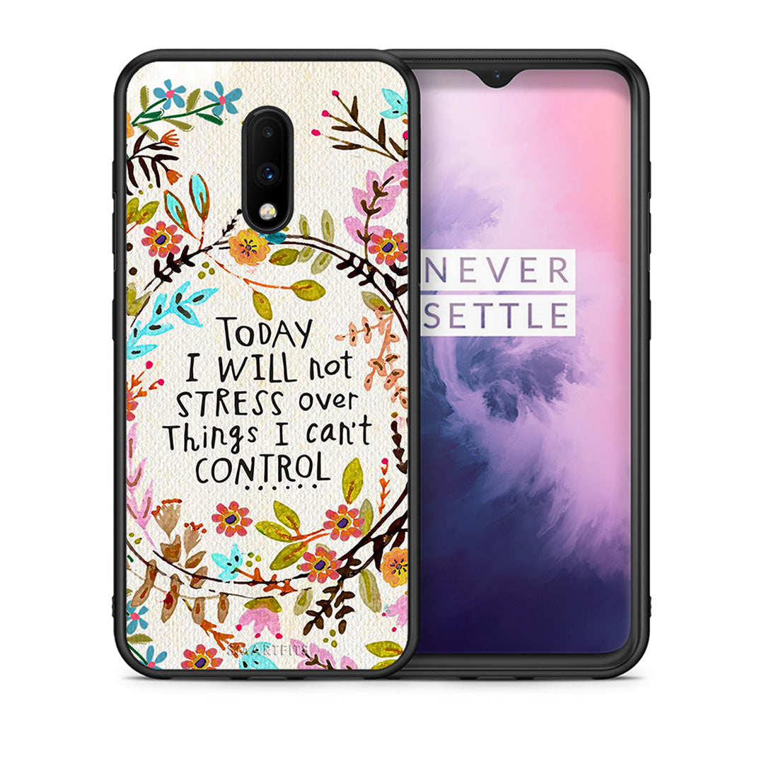 Θήκη OnePlus 7 Stress Over από τη Smartfits με σχέδιο στο πίσω μέρος και μαύρο περίβλημα | OnePlus 7 Stress Over case with colorful back and black bezels