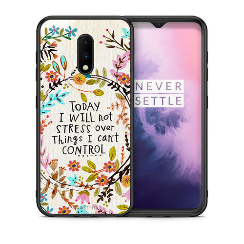 Θήκη OnePlus 7 Stress Over από τη Smartfits με σχέδιο στο πίσω μέρος και μαύρο περίβλημα | OnePlus 7 Stress Over case with colorful back and black bezels