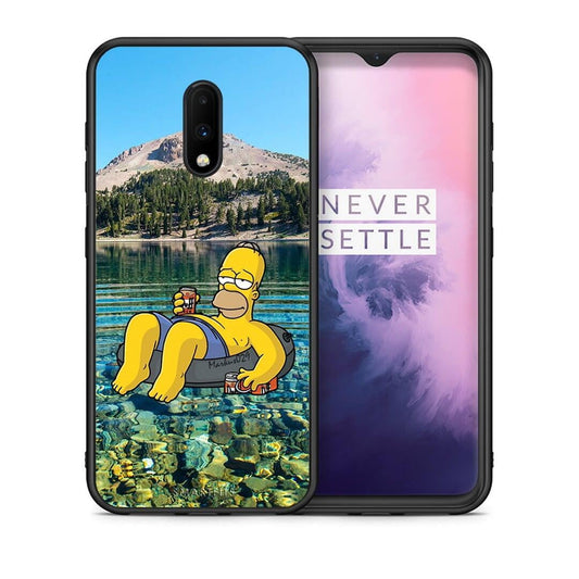 Θήκη OnePlus 7 Summer Happiness από τη Smartfits με σχέδιο στο πίσω μέρος και μαύρο περίβλημα | OnePlus 7 Summer Happiness case with colorful back and black bezels