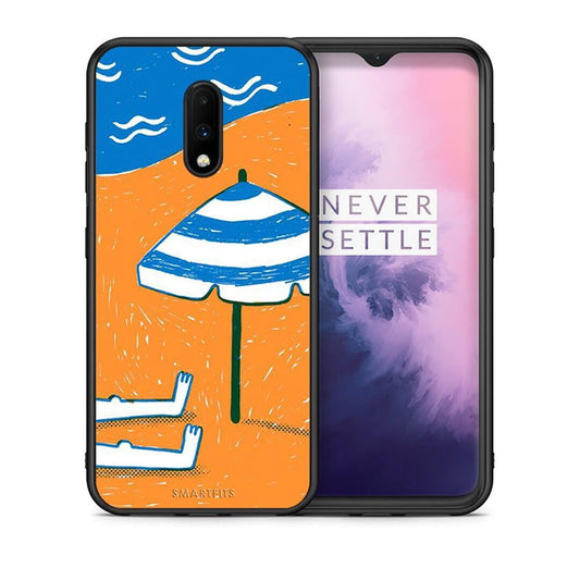 Θήκη OnePlus 7 Summering από τη Smartfits με σχέδιο στο πίσω μέρος και μαύρο περίβλημα | OnePlus 7 Summering case with colorful back and black bezels