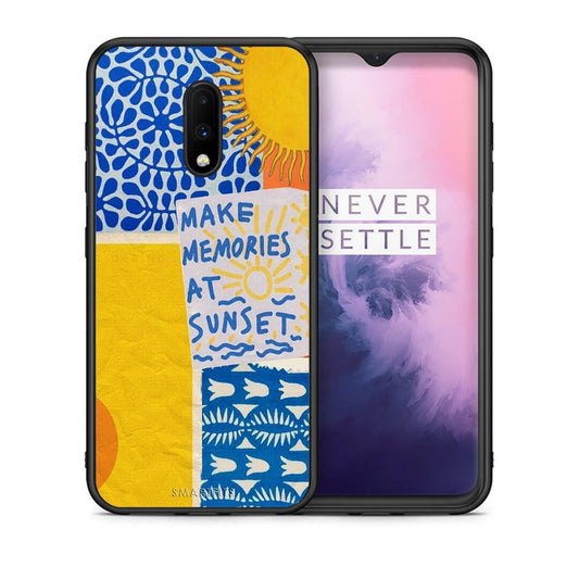 Θήκη OnePlus 7 Sunset Memories από τη Smartfits με σχέδιο στο πίσω μέρος και μαύρο περίβλημα | OnePlus 7 Sunset Memories case with colorful back and black bezels