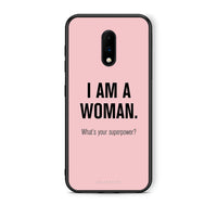 Thumbnail for OnePlus 7 Superpower Woman θήκη από τη Smartfits με σχέδιο στο πίσω μέρος και μαύρο περίβλημα | Smartphone case with colorful back and black bezels by Smartfits