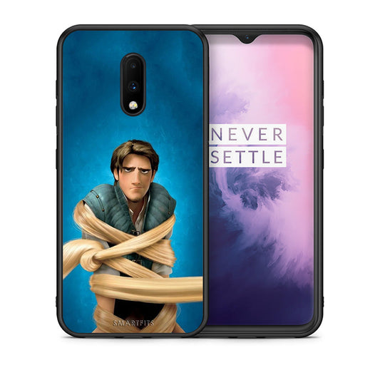 Θήκη Αγίου Βαλεντίνου OnePlus 7 Tangled 1 από τη Smartfits με σχέδιο στο πίσω μέρος και μαύρο περίβλημα | OnePlus 7 Tangled 1 case with colorful back and black bezels