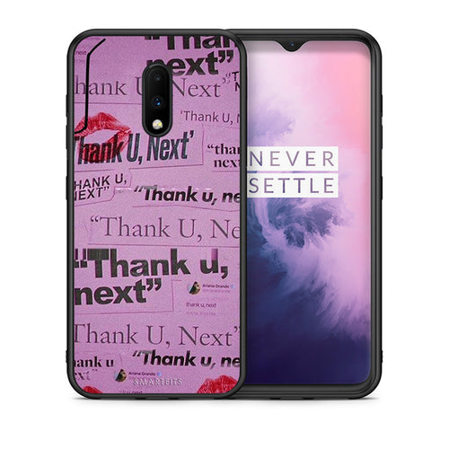Θήκη Αγίου Βαλεντίνου OnePlus 7 Thank You Next από τη Smartfits με σχέδιο στο πίσω μέρος και μαύρο περίβλημα | OnePlus 7 Thank You Next case with colorful back and black bezels