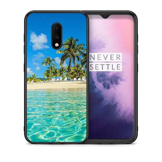Θήκη OnePlus 7 Tropical Vibes από τη Smartfits με σχέδιο στο πίσω μέρος και μαύρο περίβλημα | OnePlus 7 Tropical Vibes case with colorful back and black bezels