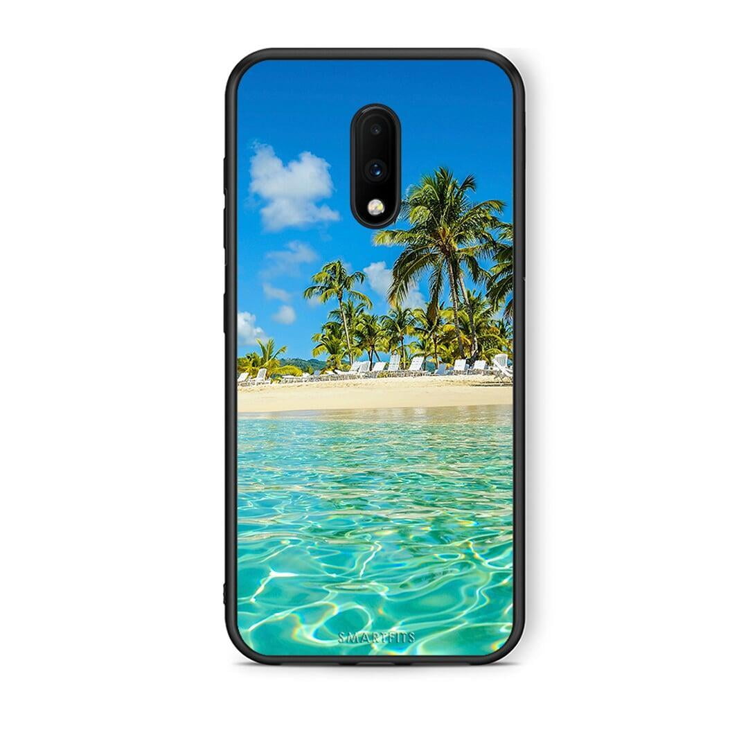 OnePlus 7 Tropical Vibes Θήκη από τη Smartfits με σχέδιο στο πίσω μέρος και μαύρο περίβλημα | Smartphone case with colorful back and black bezels by Smartfits