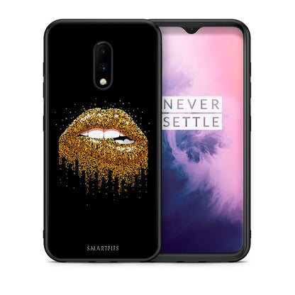 Θήκη OnePlus 7 Golden Valentine από τη Smartfits με σχέδιο στο πίσω μέρος και μαύρο περίβλημα | OnePlus 7 Golden Valentine case with colorful back and black bezels