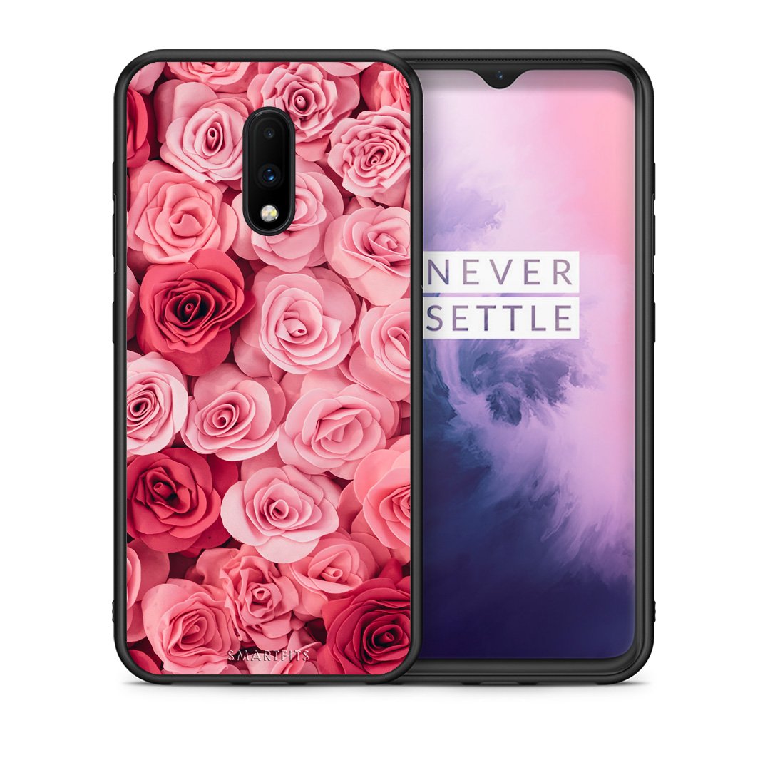 Θήκη OnePlus 7 RoseGarden Valentine από τη Smartfits με σχέδιο στο πίσω μέρος και μαύρο περίβλημα | OnePlus 7 RoseGarden Valentine case with colorful back and black bezels