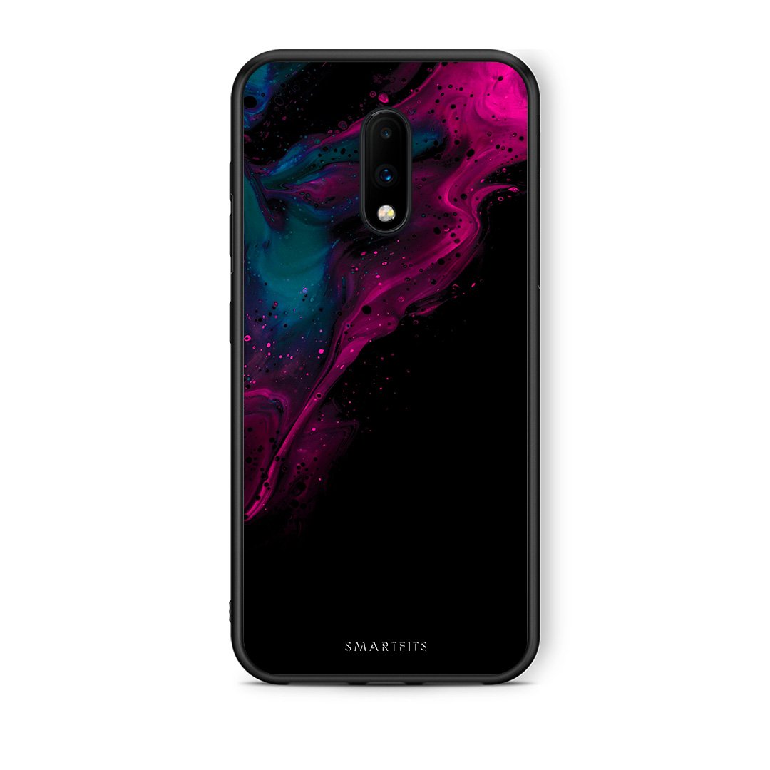 4 - OnePlus 7 Pink Black Watercolor case, cover, bumper