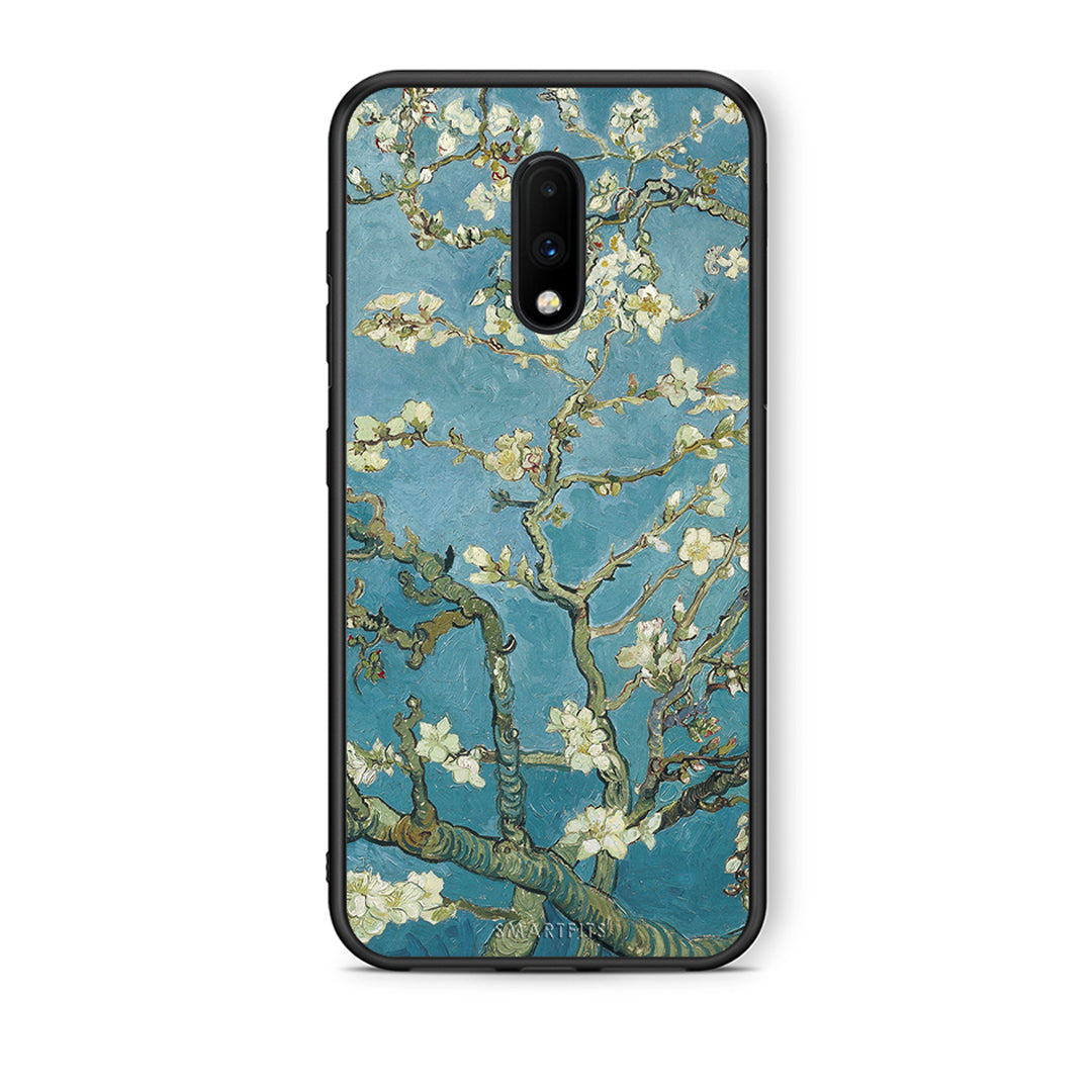 OnePlus 7 White Blossoms θήκη από τη Smartfits με σχέδιο στο πίσω μέρος και μαύρο περίβλημα | Smartphone case with colorful back and black bezels by Smartfits