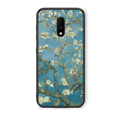 OnePlus 7 White Blossoms θήκη από τη Smartfits με σχέδιο στο πίσω μέρος και μαύρο περίβλημα | Smartphone case with colorful back and black bezels by Smartfits