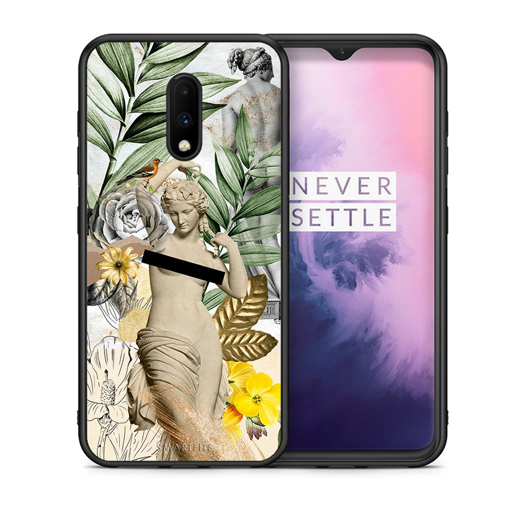 Θήκη OnePlus 7 Woman Statue από τη Smartfits με σχέδιο στο πίσω μέρος και μαύρο περίβλημα | OnePlus 7 Woman Statue case with colorful back and black bezels