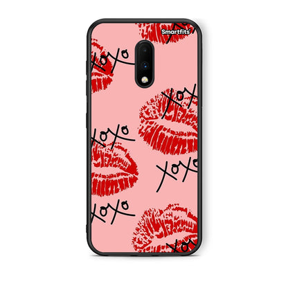 OnePlus 7 XOXO Lips θήκη από τη Smartfits με σχέδιο στο πίσω μέρος και μαύρο περίβλημα | Smartphone case with colorful back and black bezels by Smartfits