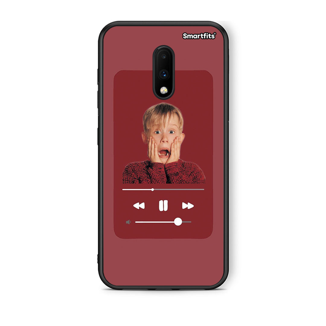 OnePlus 7 Xmas Alone Music θήκη από τη Smartfits με σχέδιο στο πίσω μέρος και μαύρο περίβλημα | Smartphone case with colorful back and black bezels by Smartfits