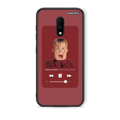 OnePlus 7 Xmas Alone Music θήκη από τη Smartfits με σχέδιο στο πίσω μέρος και μαύρο περίβλημα | Smartphone case with colorful back and black bezels by Smartfits