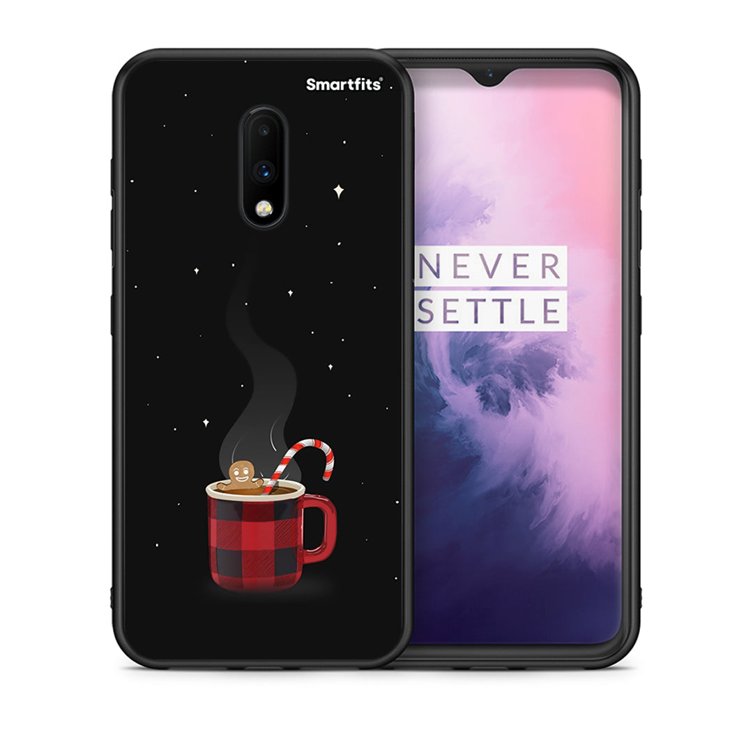 Θήκη OnePlus 7 Xmas Bathing από τη Smartfits με σχέδιο στο πίσω μέρος και μαύρο περίβλημα | OnePlus 7 Xmas Bathing case with colorful back and black bezels
