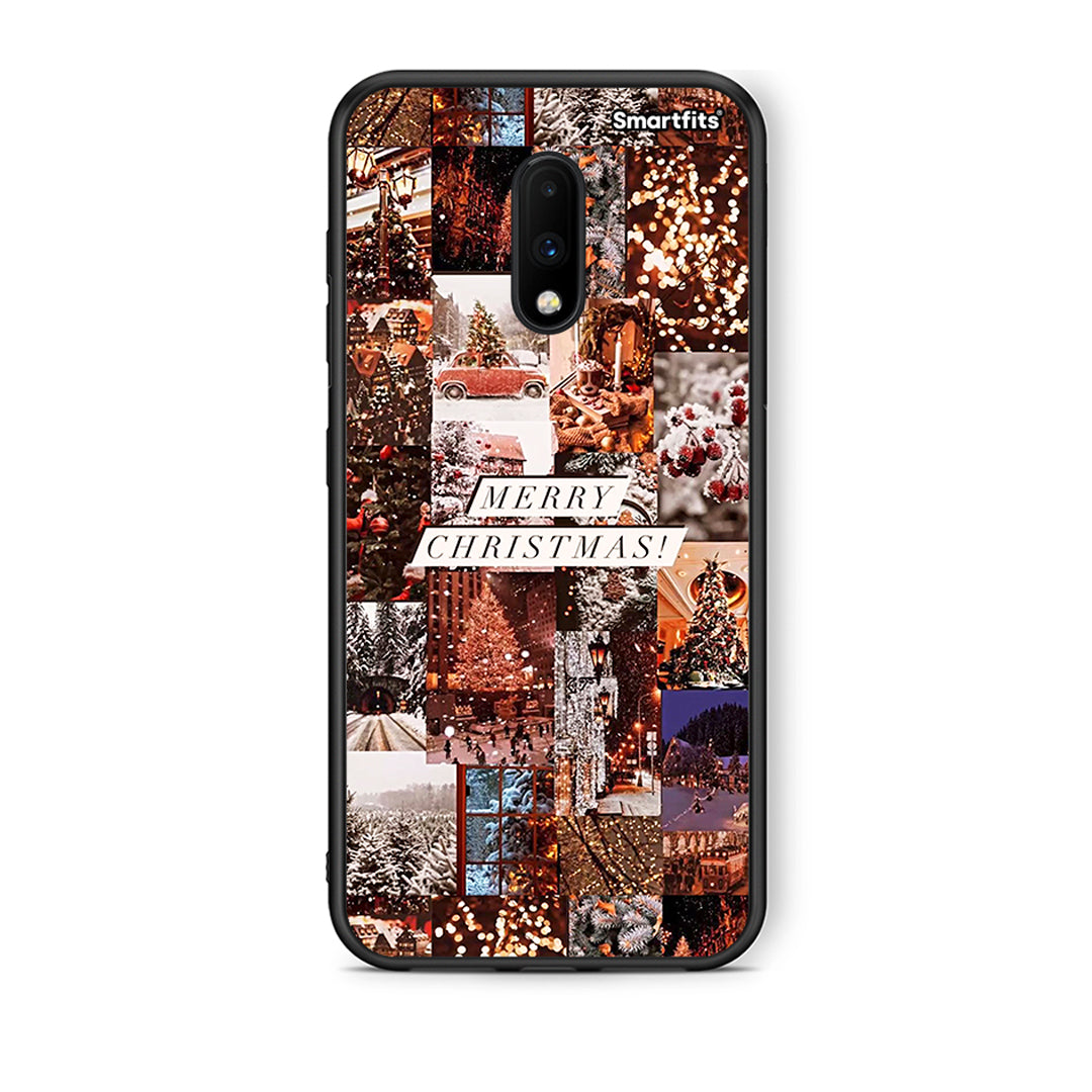 OnePlus 7 Xmas Collage θήκη από τη Smartfits με σχέδιο στο πίσω μέρος και μαύρο περίβλημα | Smartphone case with colorful back and black bezels by Smartfits