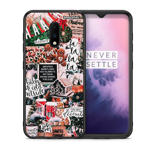 Θήκη OnePlus 7 Xmas Habbits από τη Smartfits με σχέδιο στο πίσω μέρος και μαύρο περίβλημα | OnePlus 7 Xmas Habbits case with colorful back and black bezels