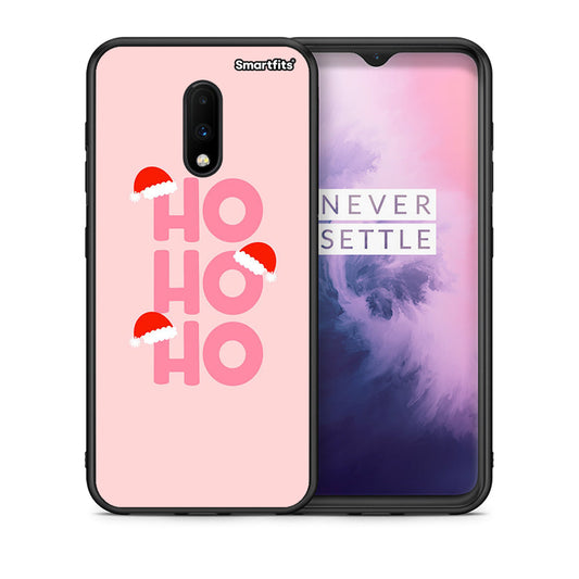 Θήκη OnePlus 7 Xmas Ho Ho Ho από τη Smartfits με σχέδιο στο πίσω μέρος και μαύρο περίβλημα | OnePlus 7 Xmas Ho Ho Ho case with colorful back and black bezels