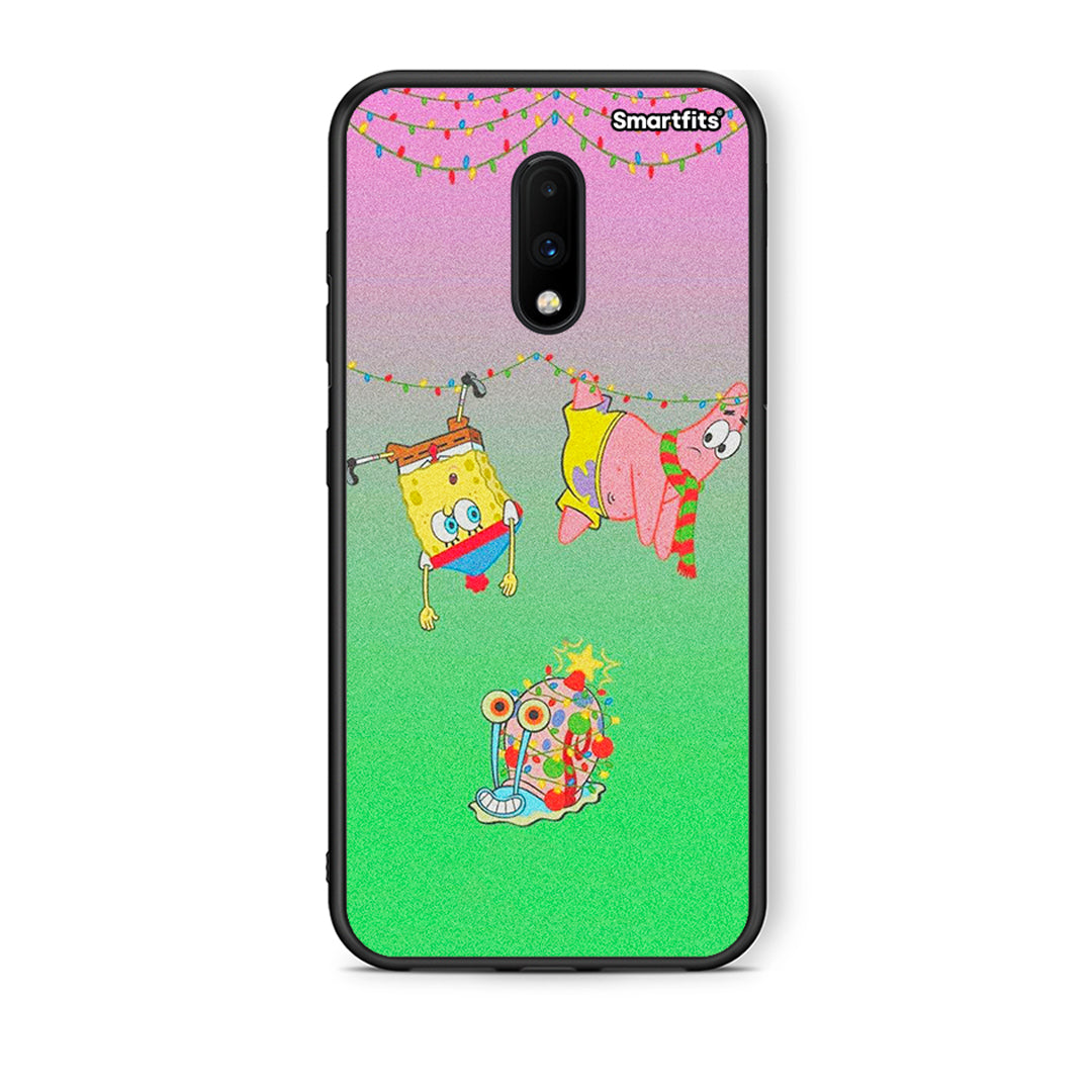OnePlus 7 Xmas Lights θήκη από τη Smartfits με σχέδιο στο πίσω μέρος και μαύρο περίβλημα | Smartphone case with colorful back and black bezels by Smartfits