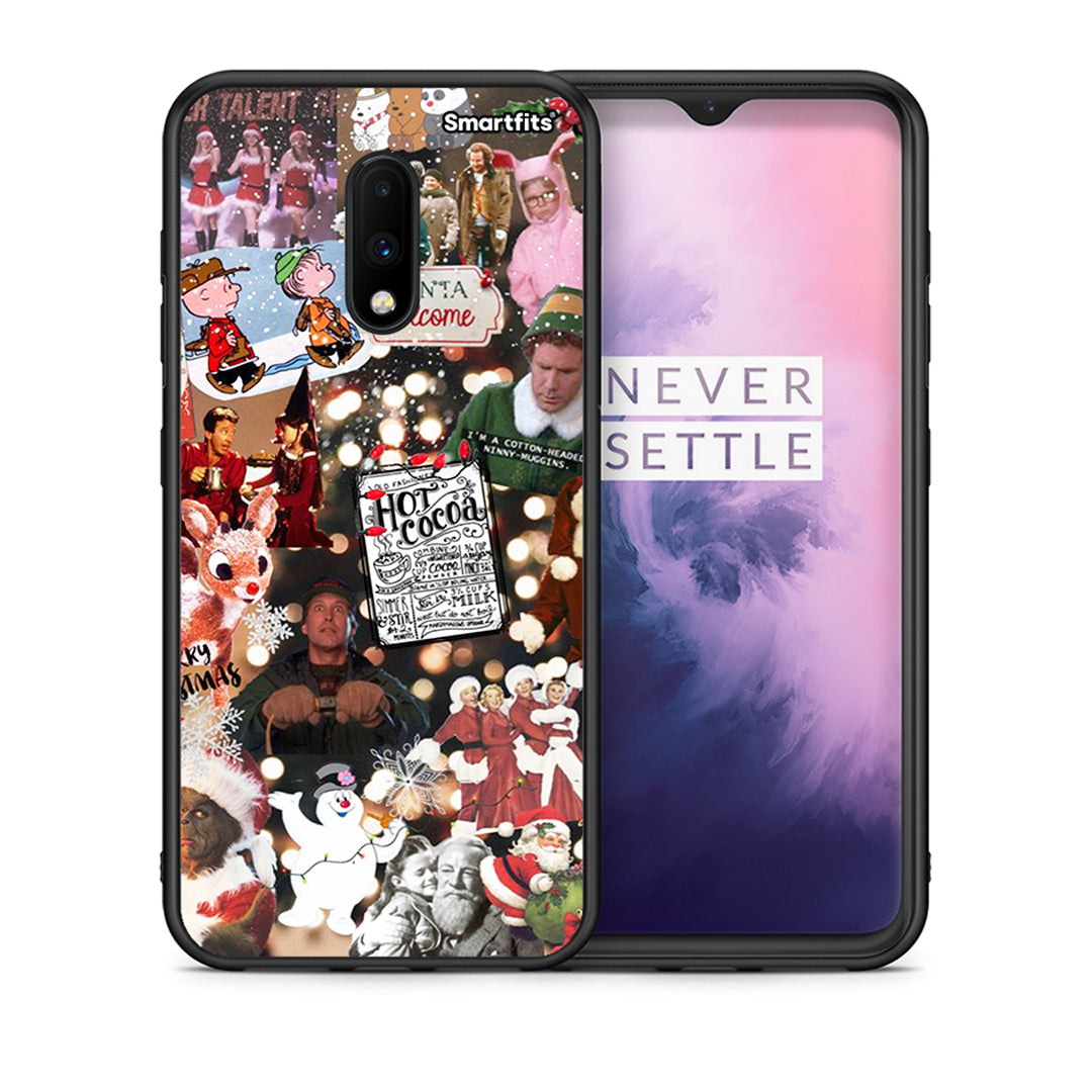 Θήκη OnePlus 7 Xmas Movies από τη Smartfits με σχέδιο στο πίσω μέρος και μαύρο περίβλημα | OnePlus 7 Xmas Movies case with colorful back and black bezels