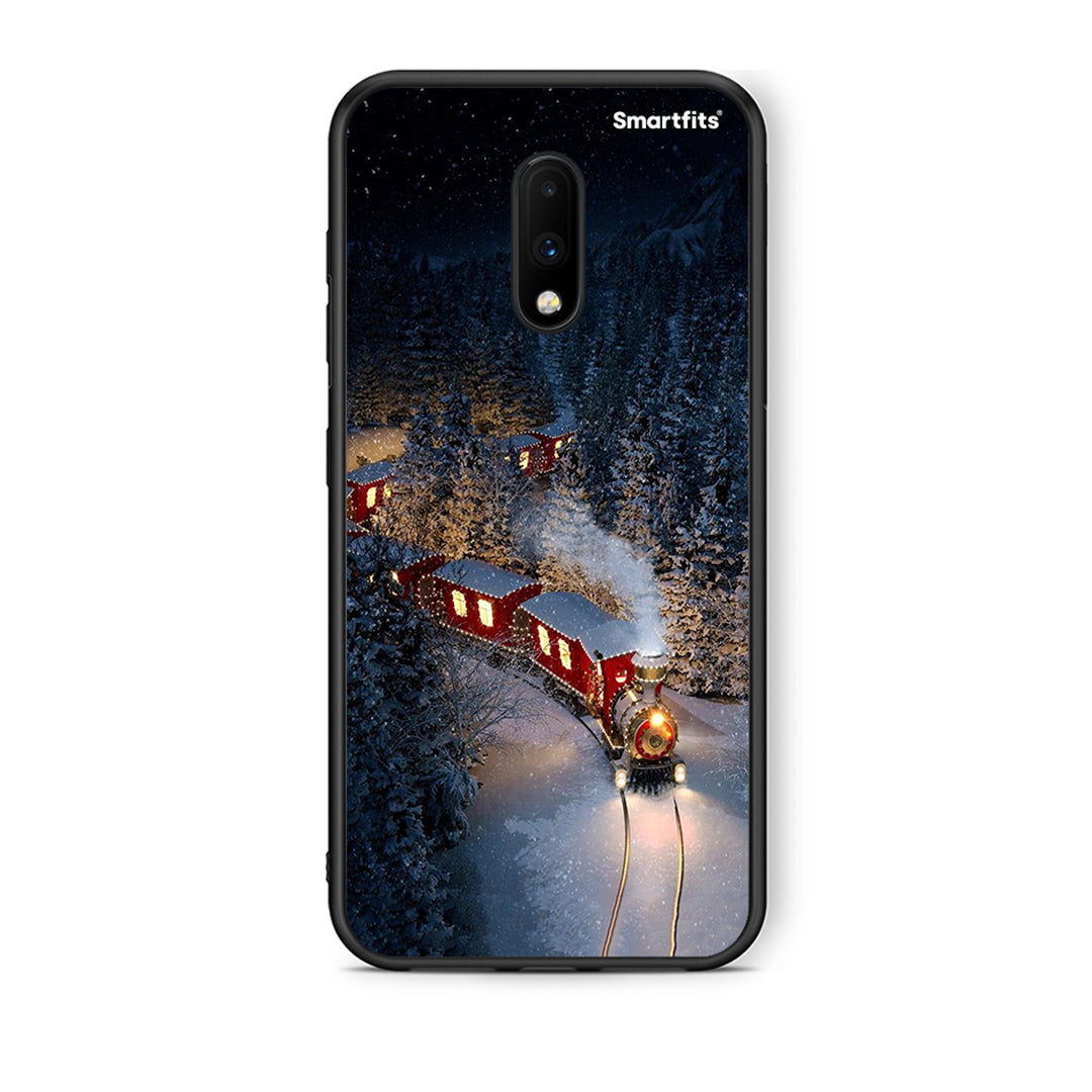 OnePlus 7 Xmas Train θήκη από τη Smartfits με σχέδιο στο πίσω μέρος και μαύρο περίβλημα | Smartphone case with colorful back and black bezels by Smartfits