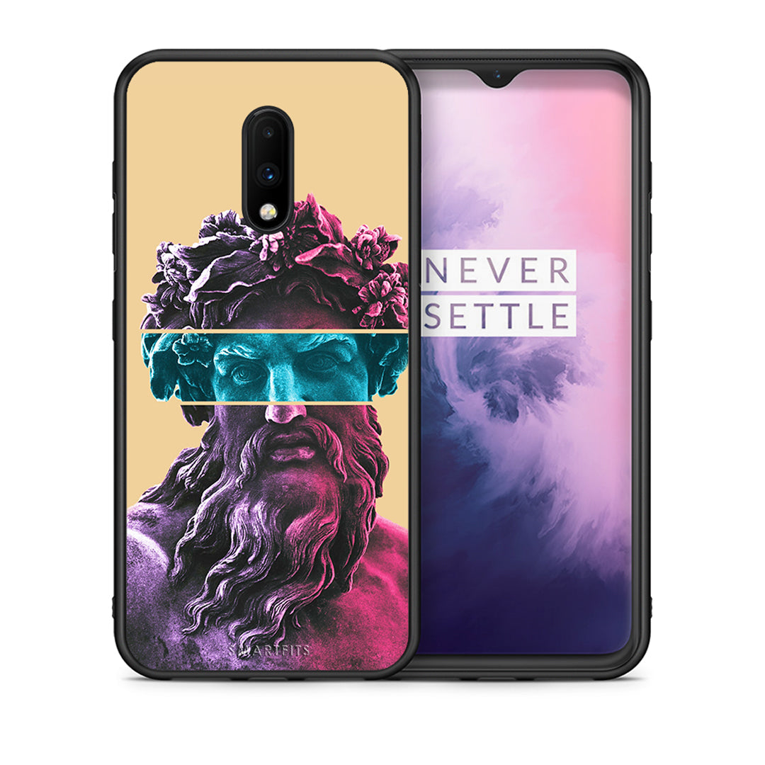 Θήκη Αγίου Βαλεντίνου OnePlus 7 Zeus Art από τη Smartfits με σχέδιο στο πίσω μέρος και μαύρο περίβλημα | OnePlus 7 Zeus Art case with colorful back and black bezels