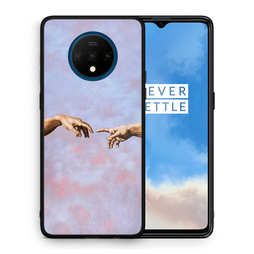 Θήκη OnePlus 7T Adam Hand από τη Smartfits με σχέδιο στο πίσω μέρος και μαύρο περίβλημα | OnePlus 7T Adam Hand case with colorful back and black bezels