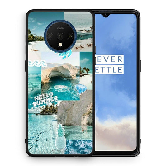 Θήκη OnePlus 7T Aesthetic Summer από τη Smartfits με σχέδιο στο πίσω μέρος και μαύρο περίβλημα | OnePlus 7T Aesthetic Summer case with colorful back and black bezels