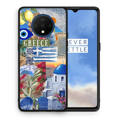 Θήκη OnePlus 7T All Greek από τη Smartfits με σχέδιο στο πίσω μέρος και μαύρο περίβλημα | OnePlus 7T All Greek case with colorful back and black bezels