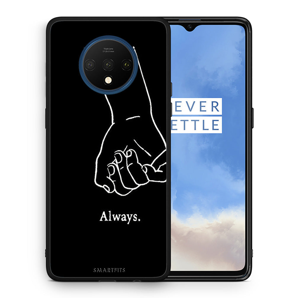 Θήκη Αγίου Βαλεντίνου OnePlus 7T Always & Forever 1 από τη Smartfits με σχέδιο στο πίσω μέρος και μαύρο περίβλημα | OnePlus 7T Always & Forever 1 case with colorful back and black bezels