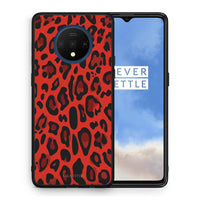Thumbnail for Θήκη OnePlus 7T Red Leopard Animal από τη Smartfits με σχέδιο στο πίσω μέρος και μαύρο περίβλημα | OnePlus 7T Red Leopard Animal case with colorful back and black bezels