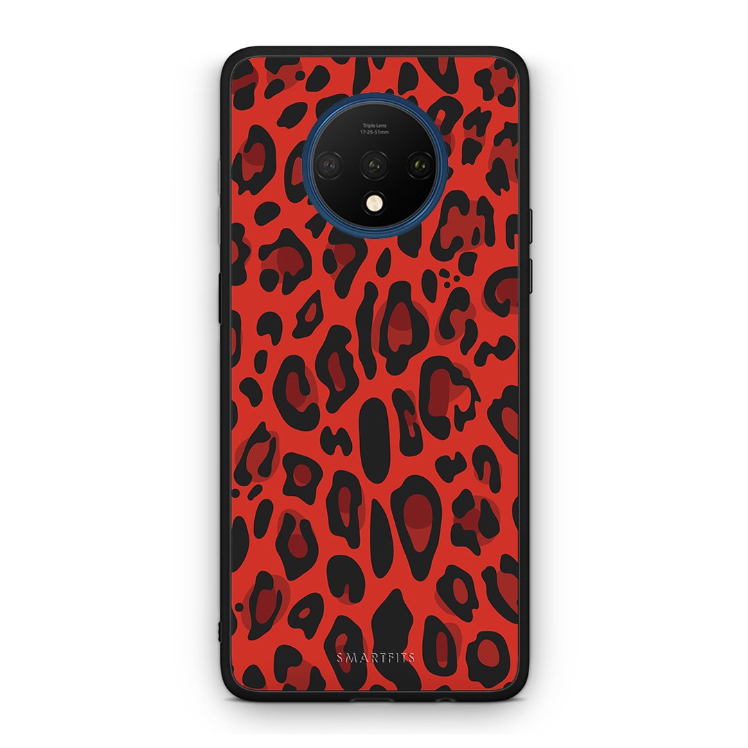 4 - OnePlus 7T Red Leopard Animal case, cover, bumper