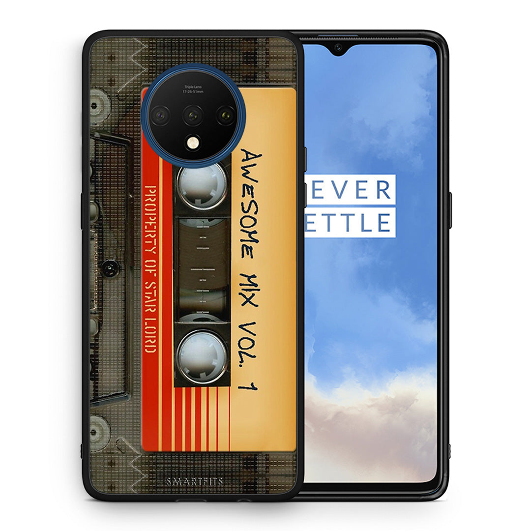 Θήκη OnePlus 7T Awesome Mix από τη Smartfits με σχέδιο στο πίσω μέρος και μαύρο περίβλημα | OnePlus 7T Awesome Mix case with colorful back and black bezels