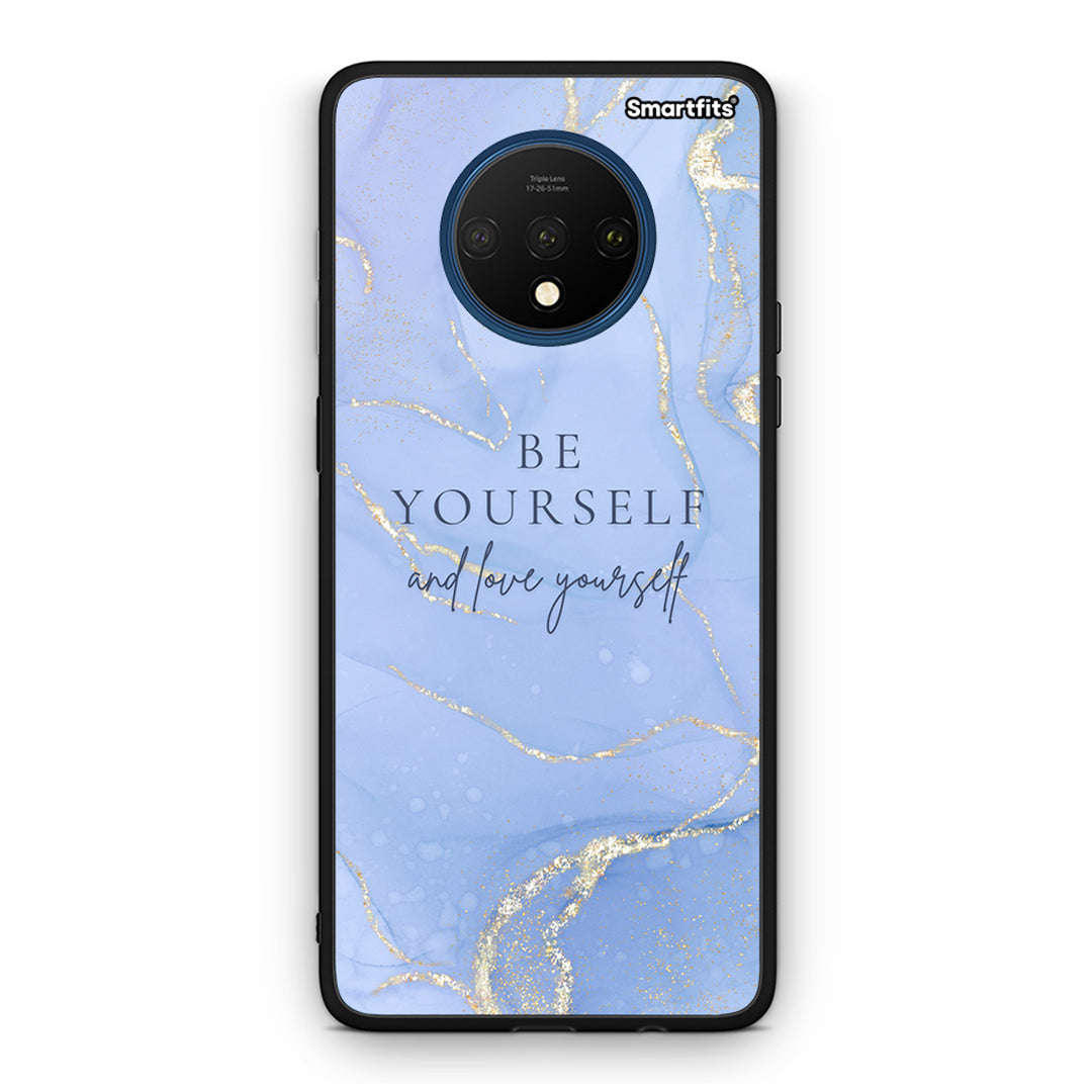 OnePlus 7T Be Yourself θήκη από τη Smartfits με σχέδιο στο πίσω μέρος και μαύρο περίβλημα | Smartphone case with colorful back and black bezels by Smartfits