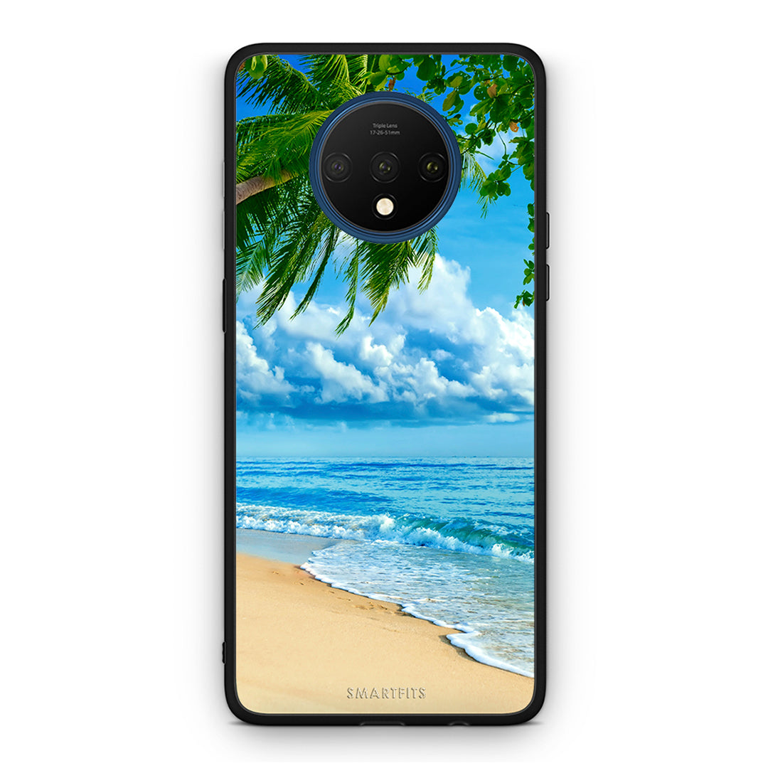 OnePlus 7T Beautiful Beach θήκη από τη Smartfits με σχέδιο στο πίσω μέρος και μαύρο περίβλημα | Smartphone case with colorful back and black bezels by Smartfits