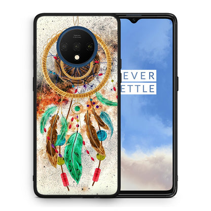Θήκη OnePlus 7T DreamCatcher Boho από τη Smartfits με σχέδιο στο πίσω μέρος και μαύρο περίβλημα | OnePlus 7T DreamCatcher Boho case with colorful back and black bezels