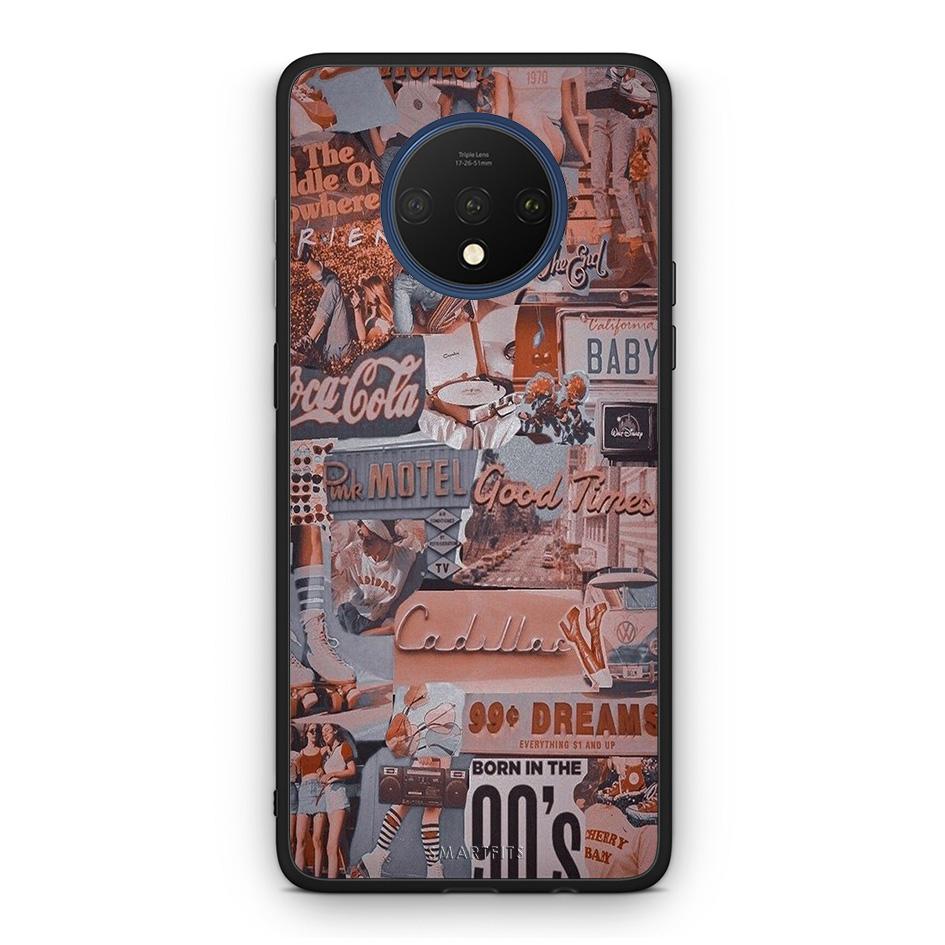 OnePlus 7T Born In 90s θήκη από τη Smartfits με σχέδιο στο πίσω μέρος και μαύρο περίβλημα | Smartphone case with colorful back and black bezels by Smartfits