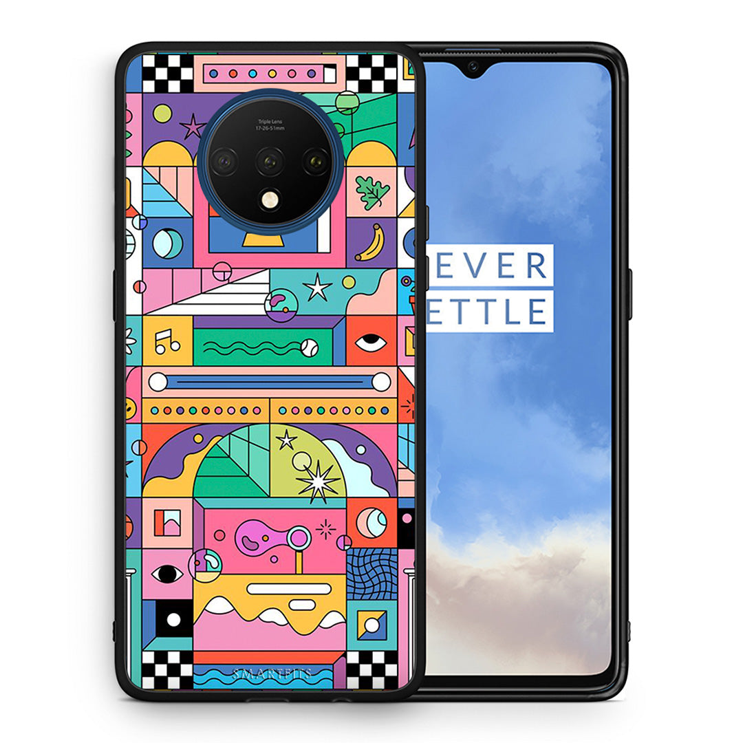 Θήκη OnePlus 7T Bubbles Soap από τη Smartfits με σχέδιο στο πίσω μέρος και μαύρο περίβλημα | OnePlus 7T Bubbles Soap case with colorful back and black bezels