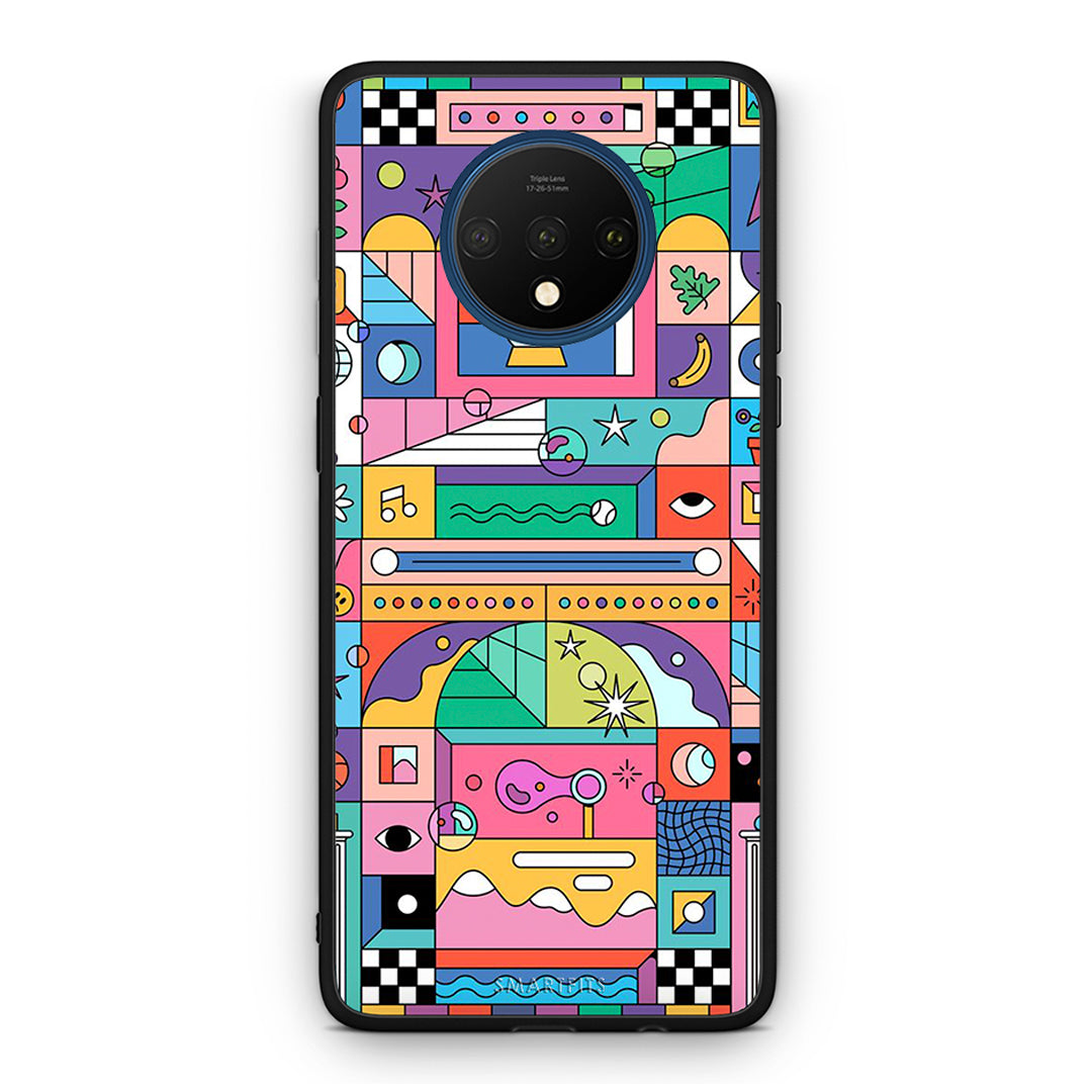 OnePlus 7T Bubbles Soap θήκη από τη Smartfits με σχέδιο στο πίσω μέρος και μαύρο περίβλημα | Smartphone case with colorful back and black bezels by Smartfits