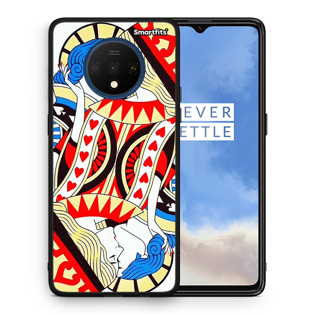 Θήκη OnePlus 7T Card Love από τη Smartfits με σχέδιο στο πίσω μέρος και μαύρο περίβλημα | OnePlus 7T Card Love case with colorful back and black bezels