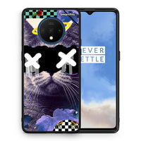 Thumbnail for Θήκη OnePlus 7T Cat Collage από τη Smartfits με σχέδιο στο πίσω μέρος και μαύρο περίβλημα | OnePlus 7T Cat Collage case with colorful back and black bezels