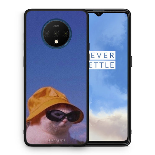 Θήκη OnePlus 7T Cat Diva από τη Smartfits με σχέδιο στο πίσω μέρος και μαύρο περίβλημα | OnePlus 7T Cat Diva case with colorful back and black bezels