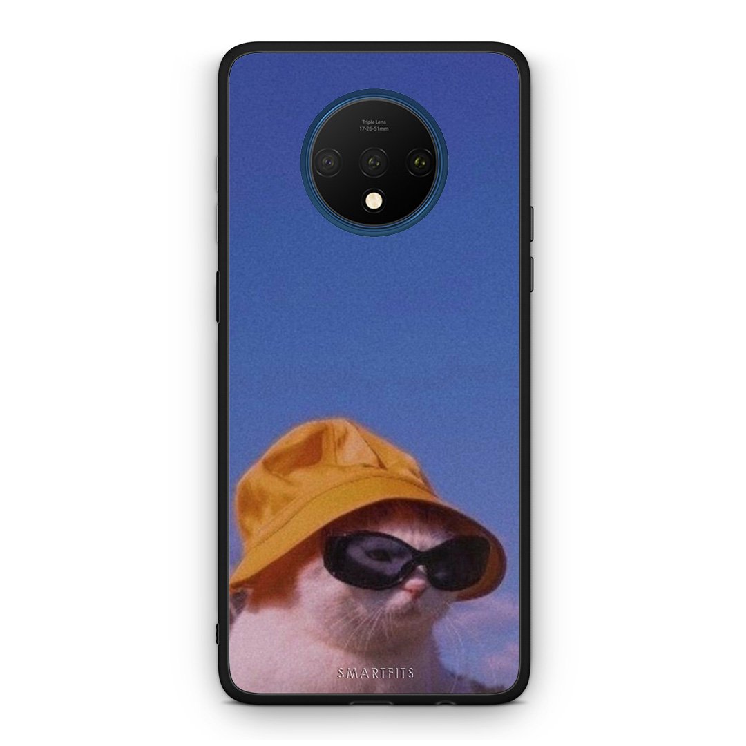 OnePlus 7T Cat Diva θήκη από τη Smartfits με σχέδιο στο πίσω μέρος και μαύρο περίβλημα | Smartphone case with colorful back and black bezels by Smartfits