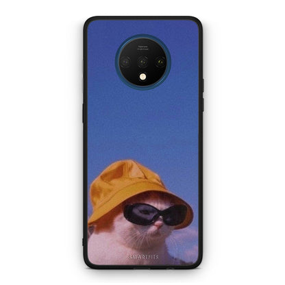 OnePlus 7T Cat Diva θήκη από τη Smartfits με σχέδιο στο πίσω μέρος και μαύρο περίβλημα | Smartphone case with colorful back and black bezels by Smartfits
